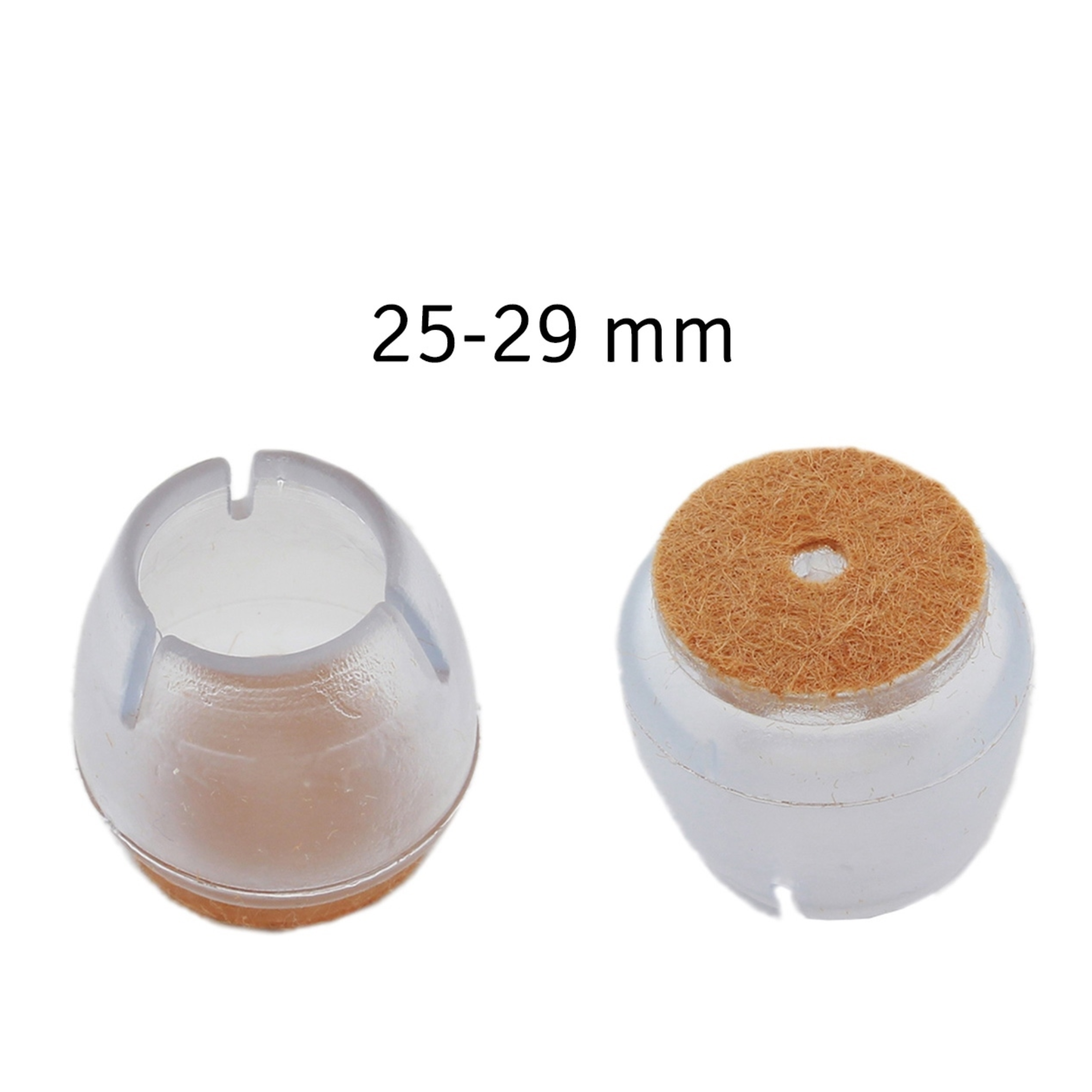 Afbeelding van Stoelpootdopppen Siliconen Transparant - 25-29mm - 16 Stuks - met Viltjes Stoelpoten - Geschikt voor