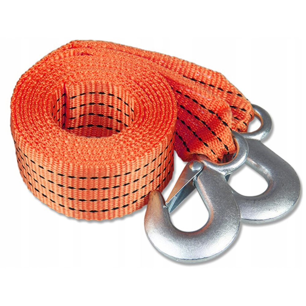 Afbeelding van Sleepkabel Fluoriserend - 2500kg - 2,5 ton - 4 meter - Sleepband met 2 haken - Afsleepkabel - eefa 450c 453d