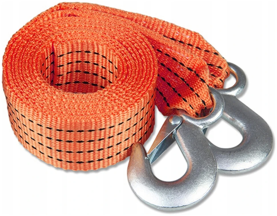 Afbeelding van Sleepkabel Fluoriserend - 2500kg - 2,5 ton - 4 meter - Sleepband met 2 haken - Afsleepkabel - eefa 450c 453d