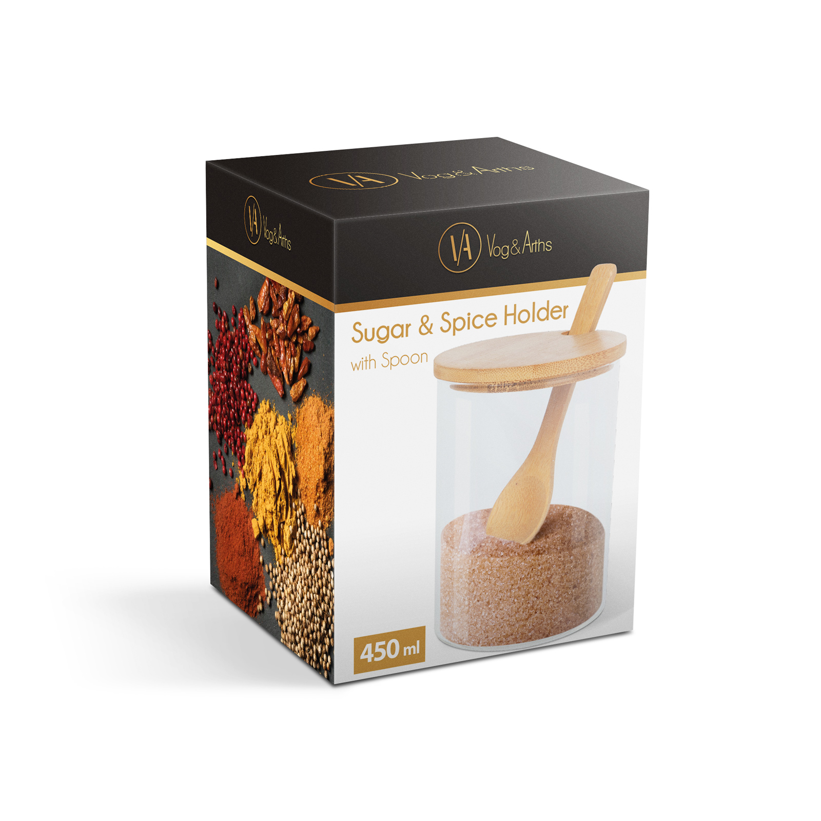 Afbeelding van Suikerpot met Deksel en Lepel - 450ML - Glas en Bamboe - Suikerpotje voor op tafel - ef31 76a3 47fc 9d5a