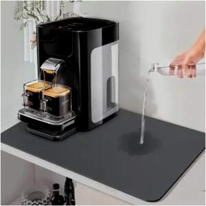 Afbeelding van HSXL Diatomiet Koffie Apparaat Mat - Koffie Absorberende Afdruipmat - 40x50 cm – Antraciet Grijs Effen -