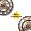 Afbeelding van HSXL - 60cm Grote Stille Wandklok Landelijk en Industrieel uit Zwart met Goud Hout - Groot - 60 cm - Houten