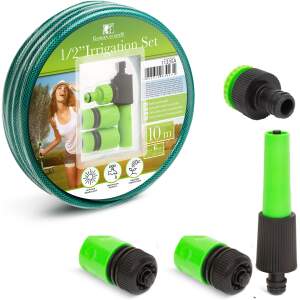 Afbeelding van Garden of Eden - Tuinslang 10 Meter met Koppelingen en Sproeikop - 6 bar - 13mm - Tuinslangset - f139 74cf