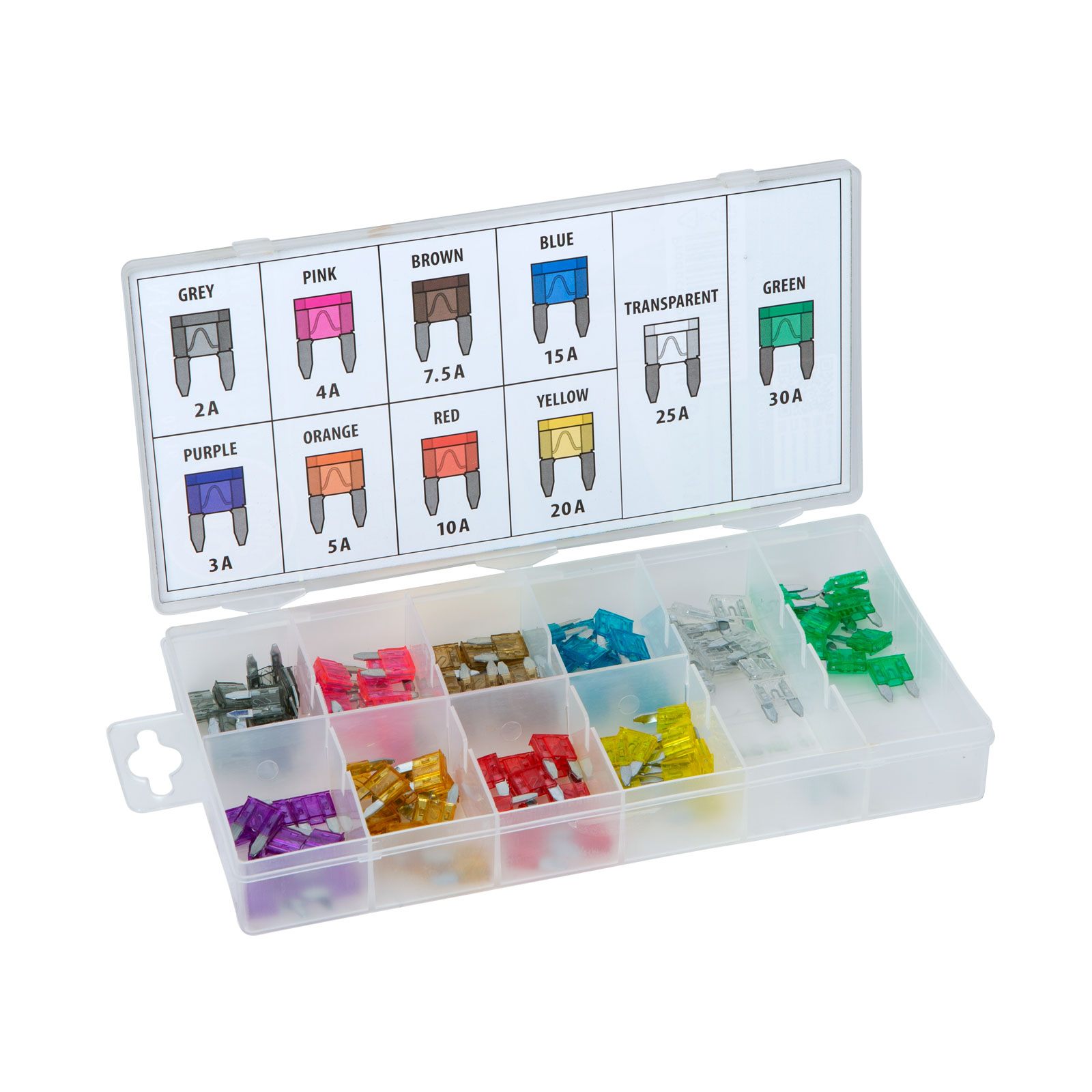 Afbeelding van MNC - Premium Zekeringen - Autozekeringen / Motor Zekering - 100 stuks - 6V/12V/24V - 3, 5, 7.5, 10, 15, 20,