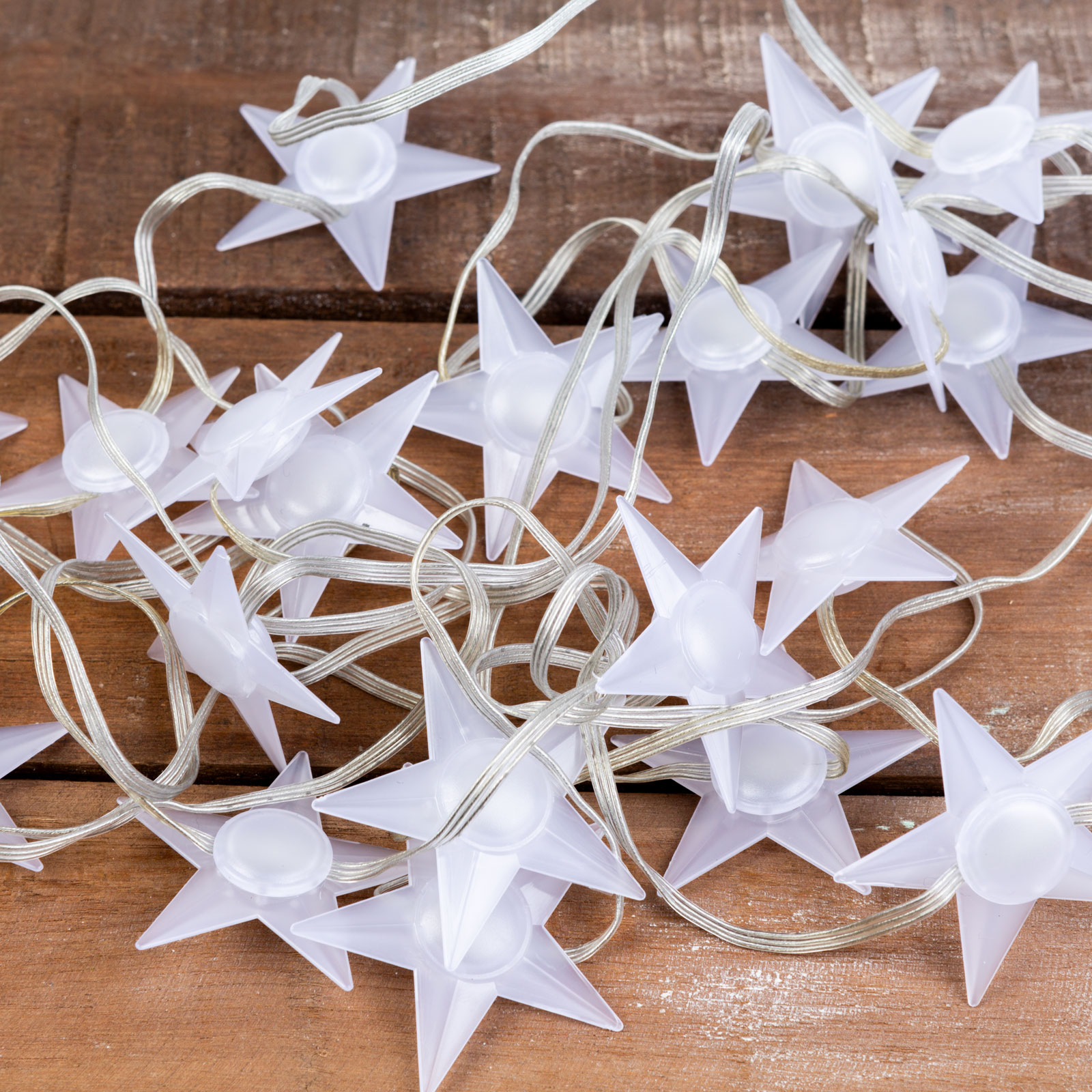 Afbeelding van Slimme verlichting - Gekleurd Sterren Lichtsnoer Kerstverlichting voor binnen of buiten - Smart met APP en