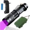 Afbeelding van UV Zaklamp met Oplader en Batterij en Opbergcase - IPX4 Waterdicht - 5W - ZOOM Functie - Geld Tester - Sporen