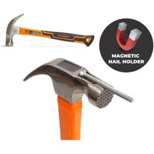 Afbeelding van Handy - Hamer / Klauwhamer - Met magnetische spijkerhouder -Gehard Staal - 28CM - BPK - f3fc 6fda 4f06 a501