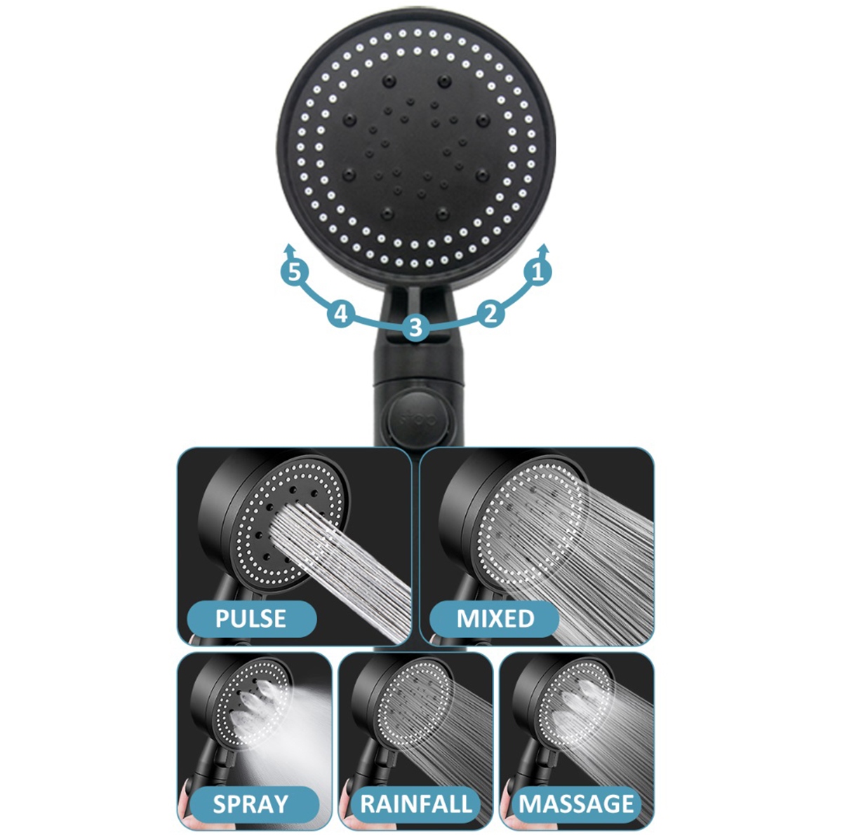 Afbeelding van Douchekop met slang en wandhouder - Douchekop - Doucheslang - Doucheset - Douchekophouder - Douchekop met