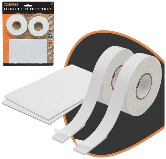 Afbeelding van Handy Dubbelzijdig Plakband - Foam Tape - Tape Extra Sterk - Montagetape 130-Delig - Rechthoekige plakkers