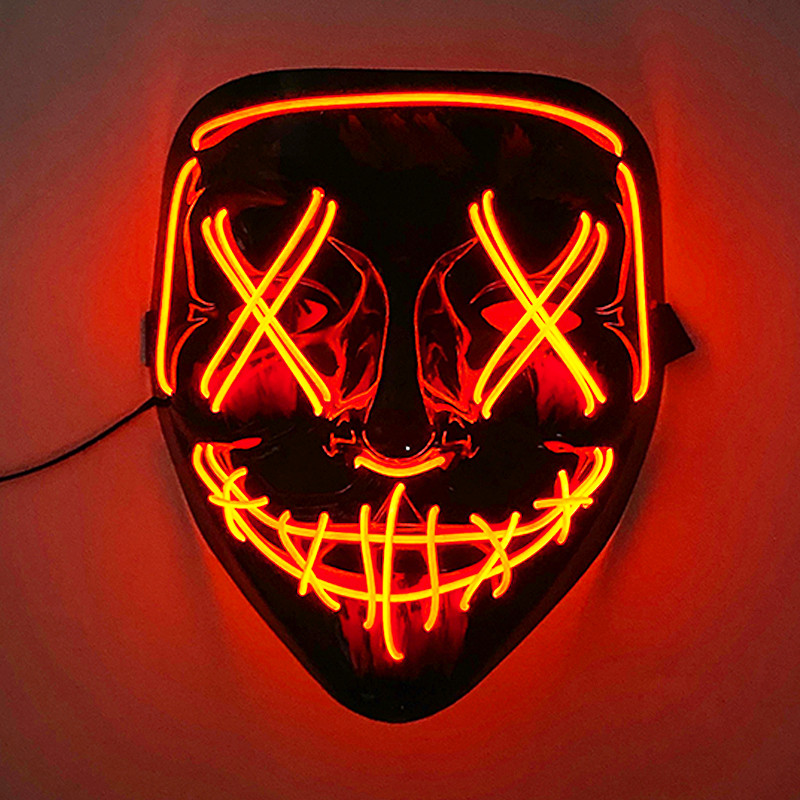 Afbeelding van Verlicht Verkleedmasker Purge - Rood - Masker met LED verlichting - Anonymous Masker voor Festival,