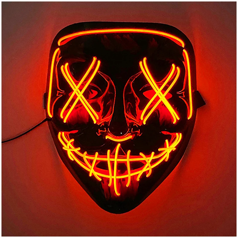 Afbeelding van Verlicht Verkleedmasker Purge - Rood - Masker met LED verlichting - Anonymous Masker voor Festival,