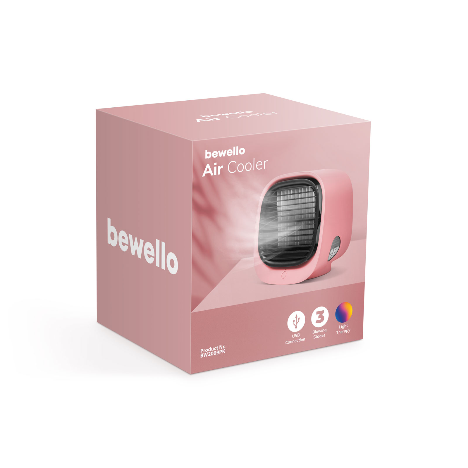 Afbeelding van Bewello® - Mini Ventilator voor Bureau - USB Ventilator met Luchtkoeler - Kleine Tafelventilator Airco -