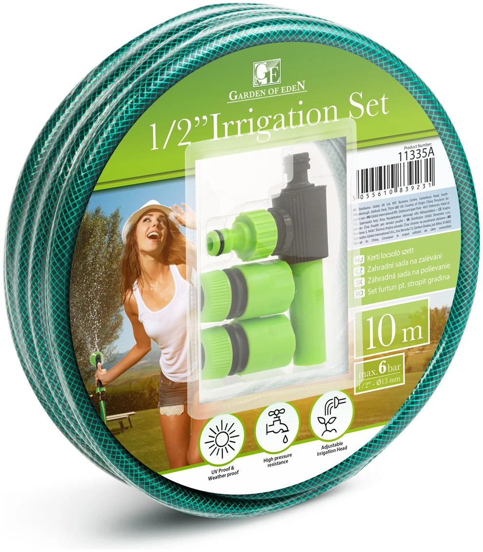 Afbeelding van Garden of Eden - Tuinslang 10 Meter met Koppelingen en Sproeikop - 6 bar - 13mm - Tuinslangset - f746 8ca6
