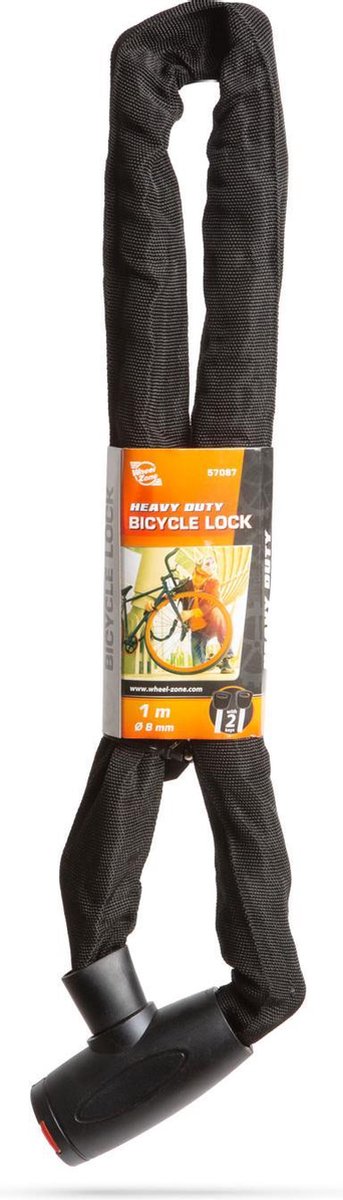 Afbeelding van Wheelzone - Kettingslot/Hangslot voor o.a. Fiets/Scooter/Brommer - 100CM - Fietsslot - met 2 sleutels - f7e5