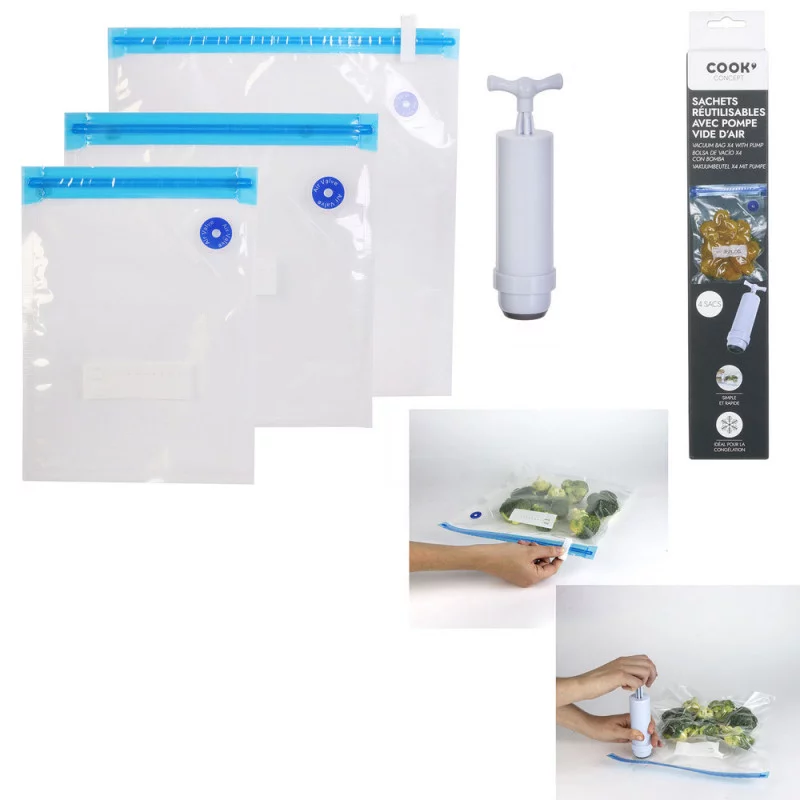 Afbeelding van 4x Vacuümzakken met Vacuümpomp - Vacuümzak voor eten - Voedsel bewaren - f826 3535 49fd 83d3 1051929ca3e0