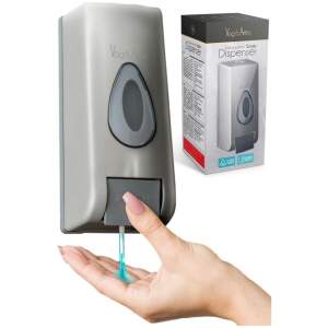 Afbeelding van Vog&Arths - Zeepdispenser Wandmontage - Hangend Zeeppompje Muur - Grijs - Mechanische Zeep pomp - 350ML -