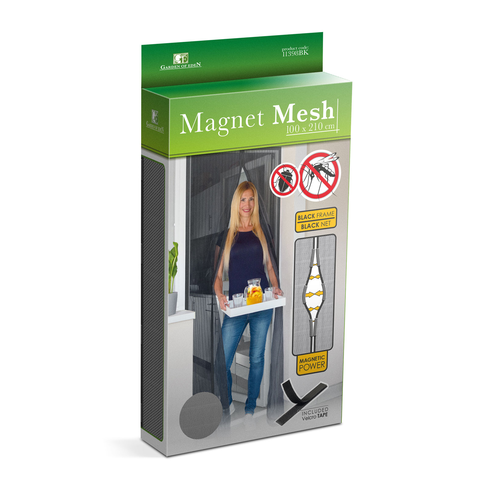 Afbeelding van Delight - Vliegengordijn voor Deur - Magnetisch - Zwart - Zelfklevend Klittenband en met Punaises - f93e 078b