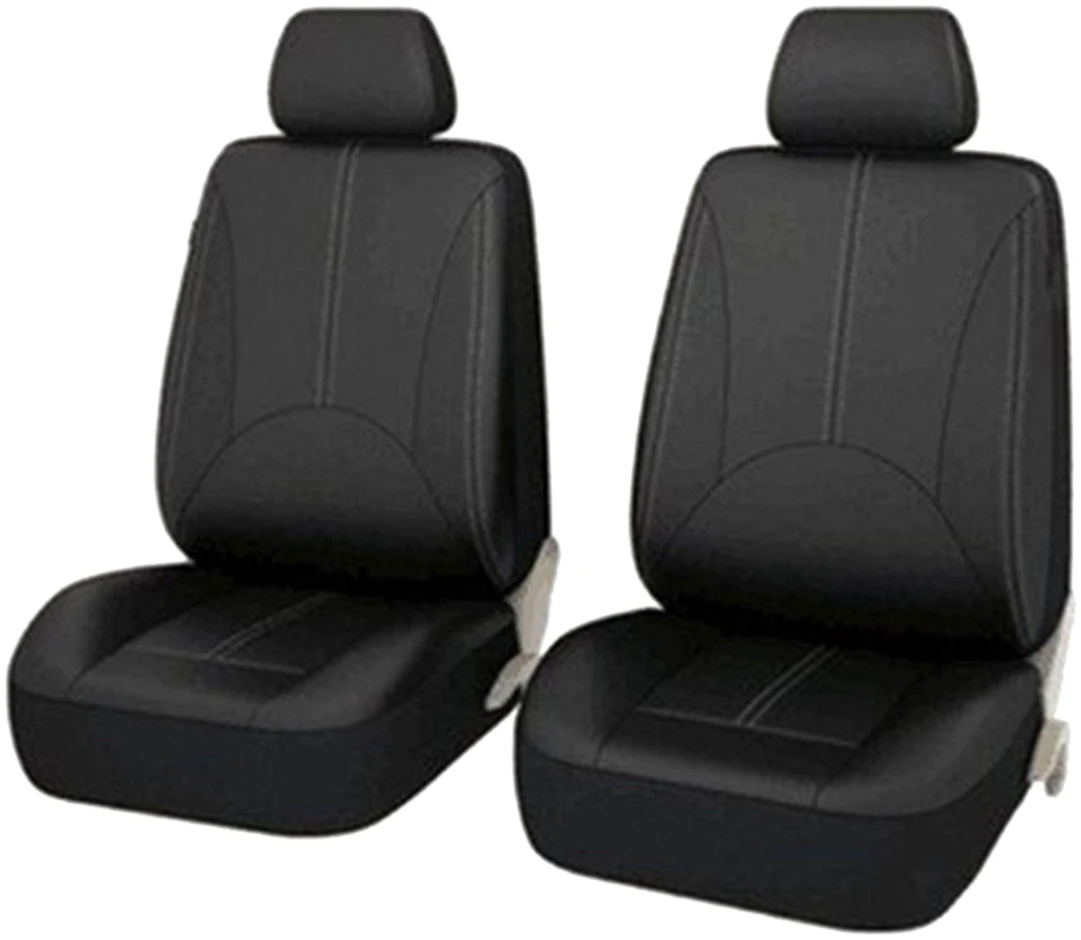 Afbeelding van Universele stoelhoezen auto - Eco Kunst Leer - Zwart - Stoelhoes voor in de auto - Complete set -