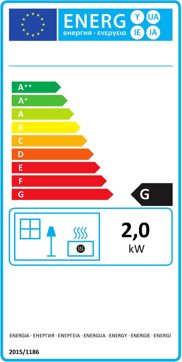 Afbeelding van Elektrische Verwarming Sfeerhaard - Open Haard met Afstandbediening - Gebogen - 950 tot 2000W - Tot 30m2 -