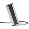 Afbeelding van DELIGHT - Inbouw Hoekstekkerdoos met 2X USB en 3 Stopcontacten - Hoek Stekkerdoos Zilver met Zwart - fb16