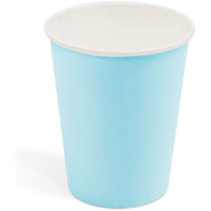Afbeelding van Kartonnen Bekertjes Blauw 250ml 12 stuks - Wegwerp Bekers - Feest/Verjaardag / Limonade Bekertjes - Feestjes