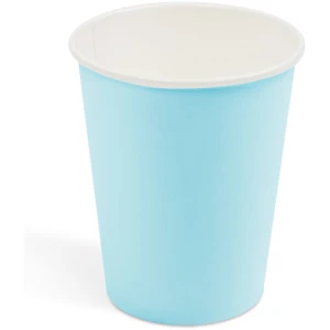 Afbeelding van Kartonnen Bekertjes Blauw 250ml 12 stuks - Wegwerp Bekers - Feest/Verjaardag / Limonade Bekertjes - Feestjes
