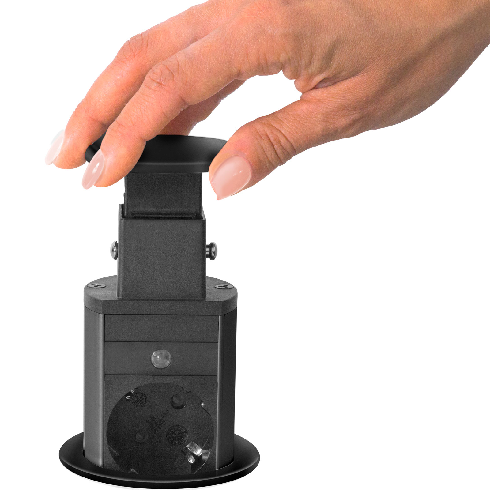 Afbeelding van DELIGHT - Inbouw Pop-Up Tafelblad Stekkerdoos met 2X USB en 3 Stopcontacten - Matzwart (MAT Zwart) - fbdb