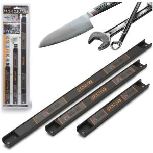 Afbeelding van Set van 3 - Messenmagneet - Magnetische Messenhouder - Messenstrip - Messenmagneetstrip - Messenblok -