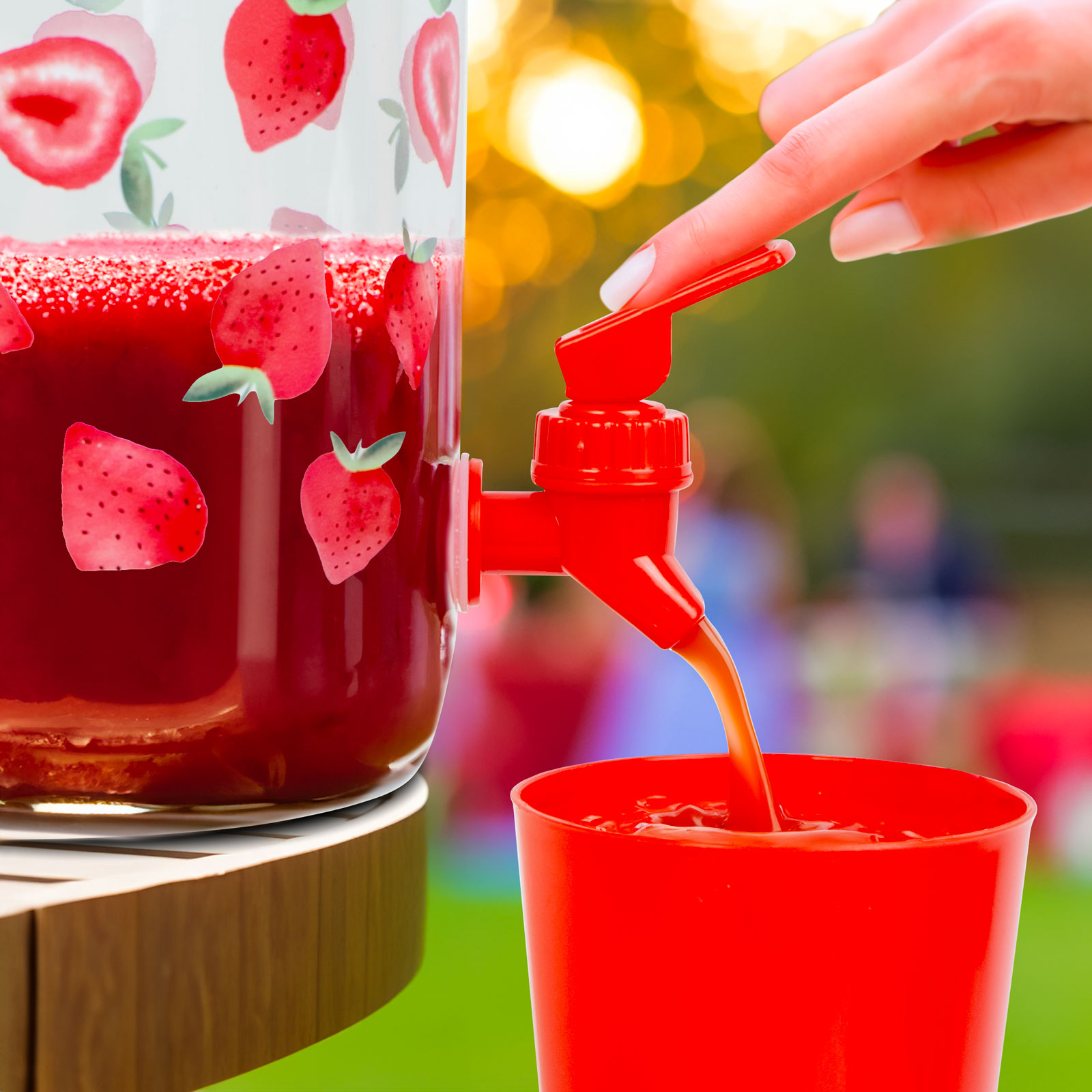 Afbeelding van Limonadedispenser met Kraantje en 4 bekers - Drankdispenser 3,8 Liter - Kunststof - Waterdispenser -