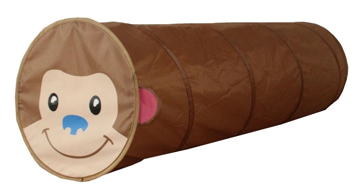 Afbeelding van Speeltunnel met Deksel en Opbergtas - Kruiptunnel - Kinderspeelgoed/Binnenspeelgoed / Buitenspeelgoed - Aap -