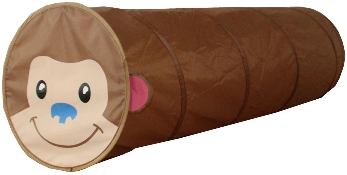 Afbeelding van Speeltunnel met Deksel en Opbergtas - Kruiptunnel - Kinderspeelgoed/Binnenspeelgoed / Buitenspeelgoed - Aap -