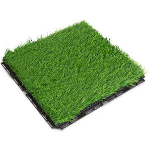 Afbeelding van Klikbare kunstgras tegels 30x30 cm - 6 stuks per set, UV-bestendig, groen, voor terras (0,5 m²) [11541] -