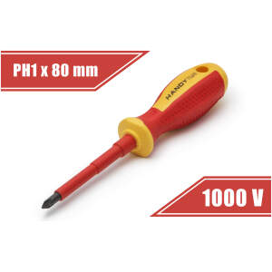 Afbeelding van Geïsoleerde Kruiskop Schroevendraaier PH1 x 4,5 x 80 mm - 1000V, Magnetisch, VDE [10567] - 00ae 420f 4674