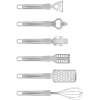 Afbeelding van Keukengerei Set - 6+1 Delig - RVS Handvat - Inclusief Houder - Garde, Schiller, Rasp, Tangen, Blikopener -
