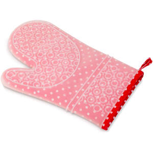 Afbeelding van Ovenhandschoen / BBQ-handschoen / pannenlap - siliconen hittebestendig - rood - 29,5 × 18,5 cm [56051G] -