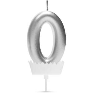 Afbeelding van Verjaardagskaars cijfer 0 - 6×3 cm - taartkaars - decoratieve kaars voor feest & verjaardag [56183-0] -