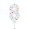 Afbeelding van Verjaardagskaars cijfer 8 - 7×4 cm - taartkaars - decoratieve cijferkaars voor feest & verjaardag