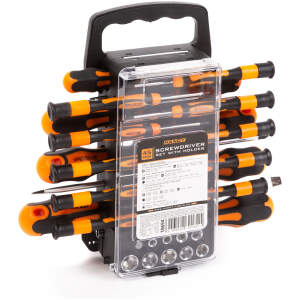 Afbeelding van 45-Delige Schroevendraaierset met Opbergkoffer – PH / PZ / Torx / Inbus / Sleuf – Inclusief Doppen &