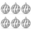 Afbeelding van Kerstboomdecoratieset - glinsterende zilveren baldecoratie - 7 cm - 6 stuks / verpakking 1 Stuks [58522B] -