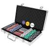 Afbeelding van Poker Set in Aluminium Koffer - 300 Chips, 2 Kaartspellen, Dobbelstenen - Inclusief Sleutel & Dealer Chip