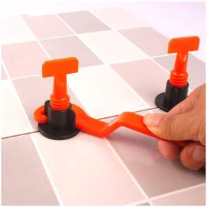 Afbeelding van Tegelnivelleerset - 50 Nivelleerclips + 1 Sleutel - Herbruikbare Leveling Set voor Tegels - Horizontaal &