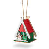 Afbeelding van Kerst LED decoratie huis - warm wit - hout - 2 soorten - 6,9 x 8,9 x 6 cm - 12 stuks / display 1 Stuks