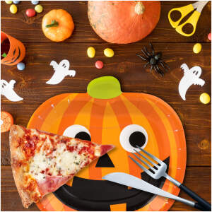 Afbeelding van Set papieren borden - pompoen - 19 cm - 8 stuks / pak 1 Stuks [56589] - 0c04 3b1c 4823 9f94 cb4fa31604b7 1