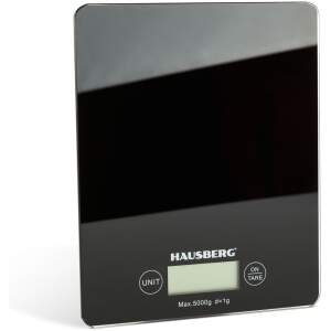 Afbeelding van Digitale Keukenweegschaal van Glas - 5 kg - Tempered Glass - TARE Functie - Zwart - Hausberg [DA00517] - 0e94