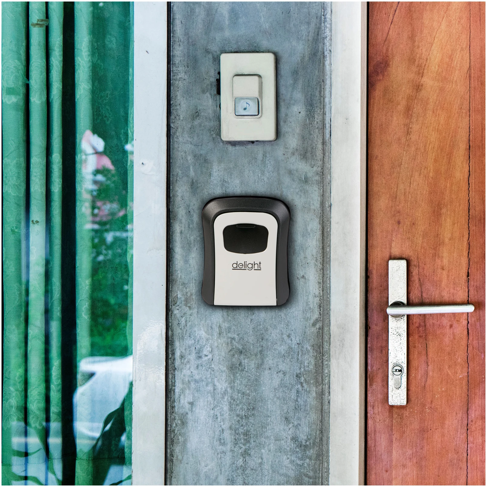 Afbeelding van Delight Sleutelkastje - Sleutelkluis met Cijferslot Code - Centraal opbergen van sleutels - 115 x 95 x 40 mm