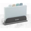 Afbeelding van Bewello - 4-delige Snijplankenset met Houder in Grijs, Beige, Blauw en Groen - Snijplank Kunststof - 106d