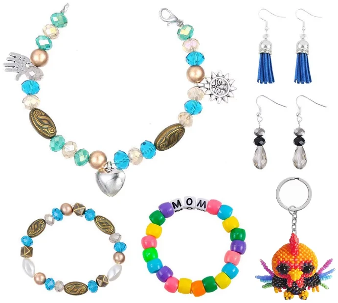 Afbeelding van N'JOY LIFE - DIY Sieraden Maken Set – 4655-delig Knutselpakket voor Meisjes – In 3 laags opbergbox