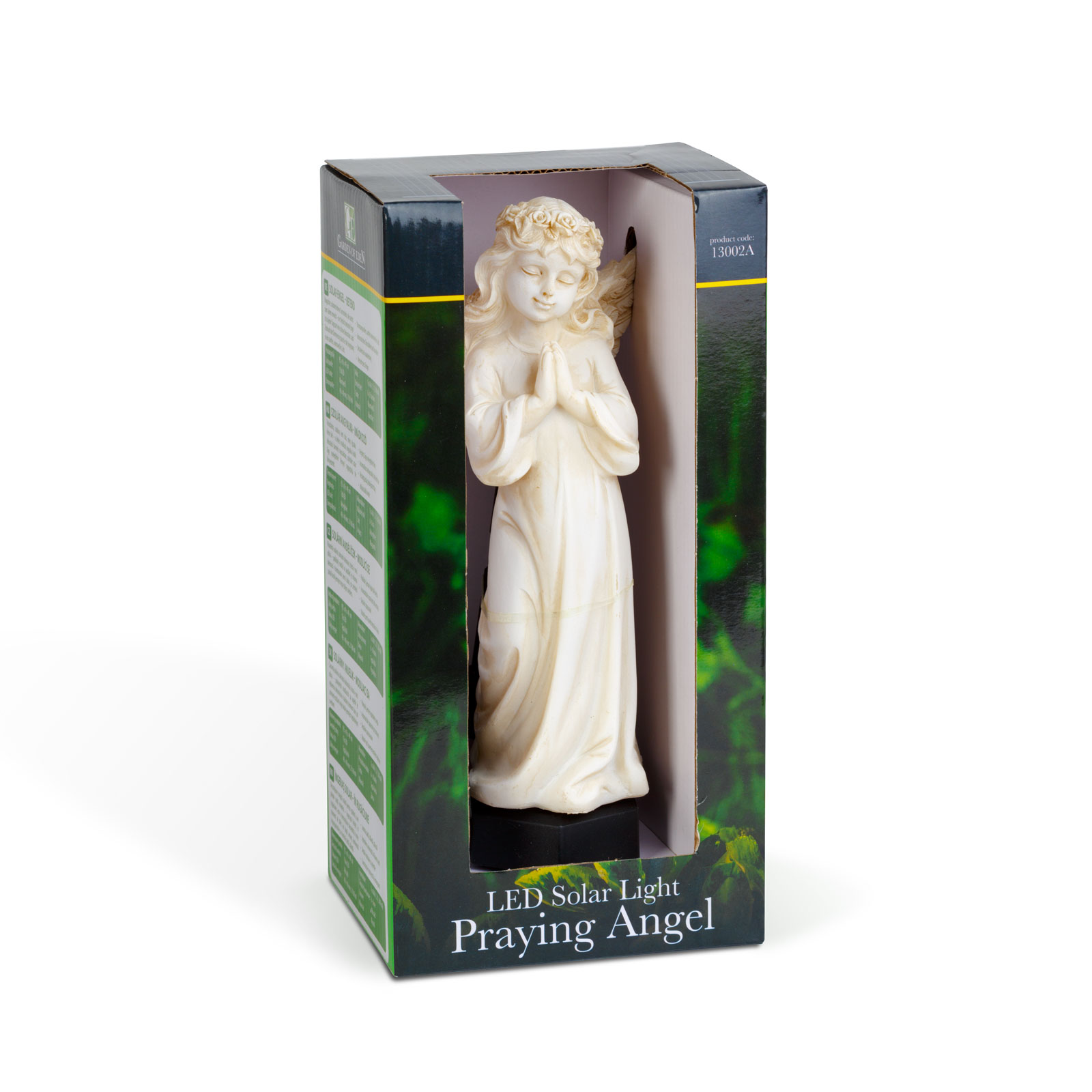 Afbeelding van Solar Tuinbeeld Biddende Engel – Warm Wit LED – Tuinsteker op Zonne-energie – Resin – 49 cm - 1 Stuks