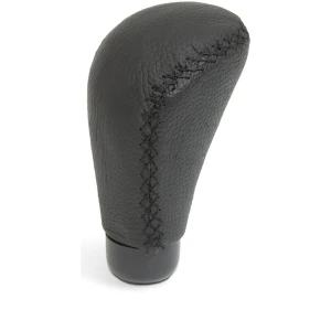 Afbeelding van Universele leren versnellingspookknop - zwart - klassiek design - comfortabele, antislip grip - inclusief 1