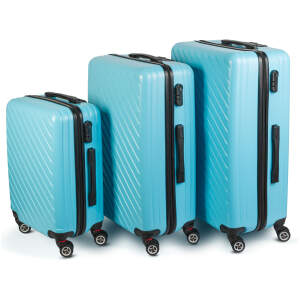 Afbeelding van 3-delige hardcase kofferset - blauw - 2x groot, 1x klein (76+72+55 cm) 1 Stuks [BW3043] - 1524 8f0f 44d1